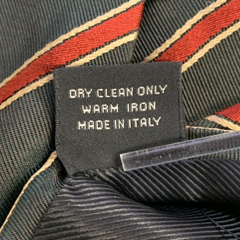 ERMENEGILDO ZEGNA Grey Rust Diagonal Stripe Silk Tie