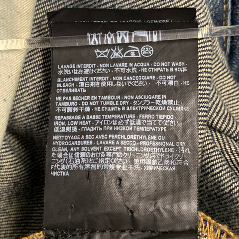 SAINT LAURENT Jean Droit En Coton Mélangé À Coutures Contrastantes Bleu Taille 30