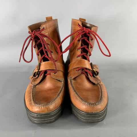 RALPH LAUREN Size 13 Brown Red Leather Boots