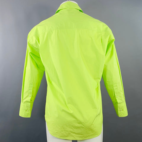 MM6 MAISON MARGIELA Size XS Green Neon Cotton Pointed Collar Long Sleeve Shirt