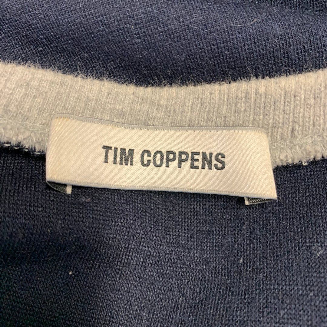 TIM COPPENS Size M Navy Grey Mixed Fabrics Acrylic Blend Sweatshirt