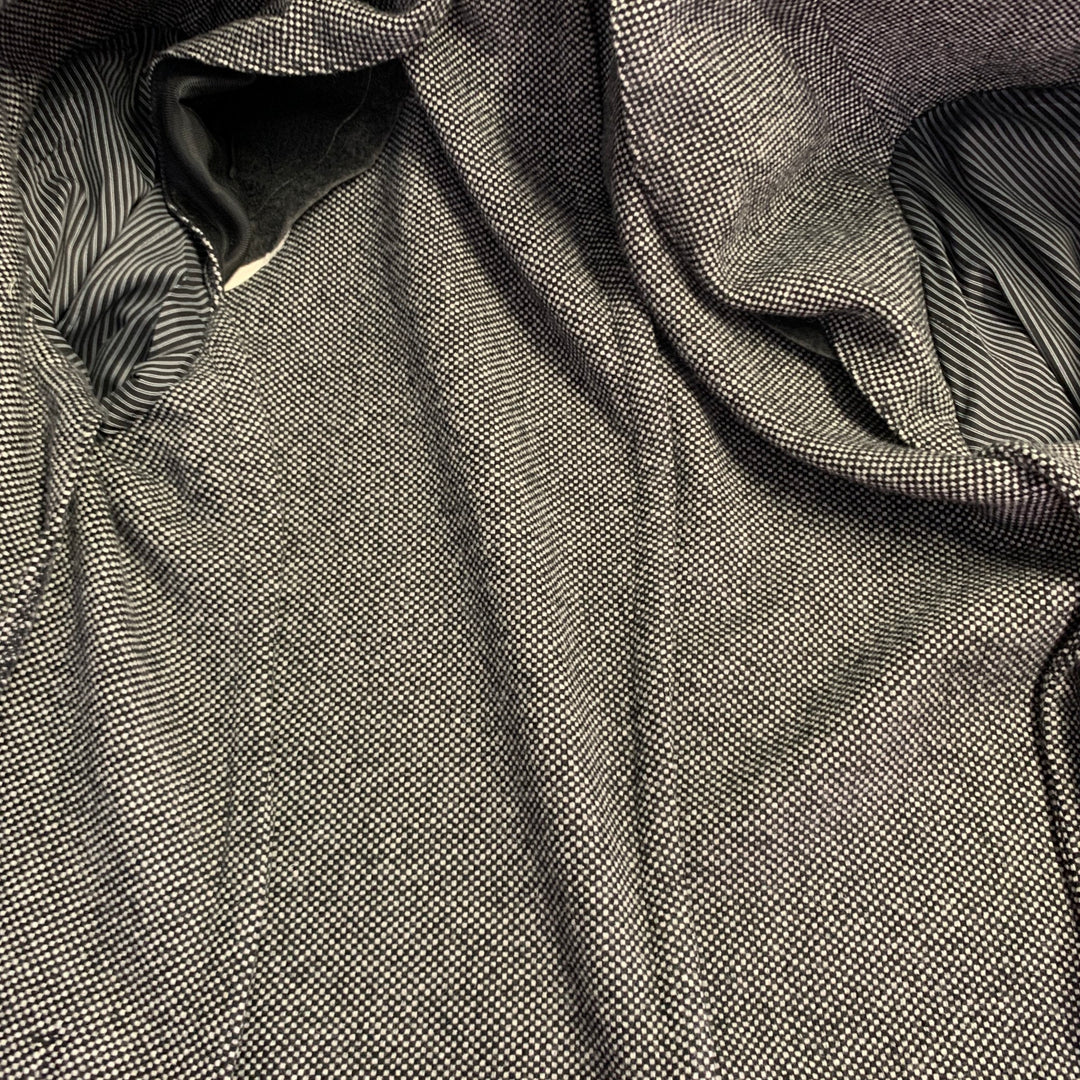 AMI by ALEXANDRE MATTIUSSI Size 36 Black Grey Woven Wool Blend Notch Lapel Sport Coat