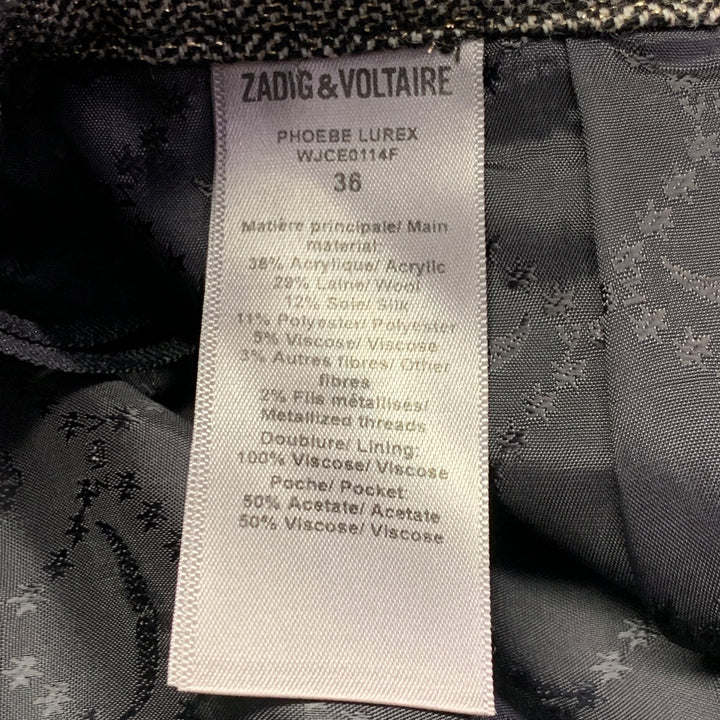 ZADIG & VOLTAIRE Size S Gold Black Acrylic Blend Herringbone Pantsuit