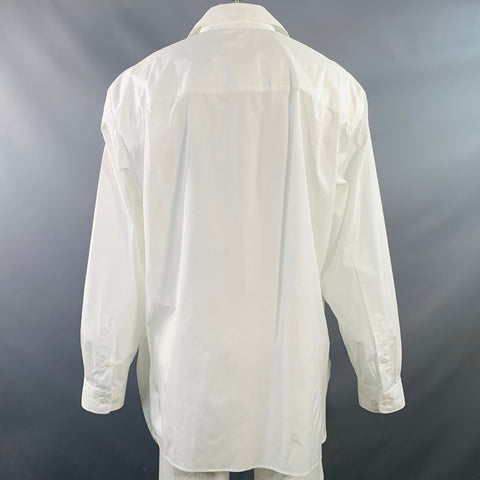 DRIES VAN NOTEN Size L White Cotton Double Layered Long Sleeve Shirt