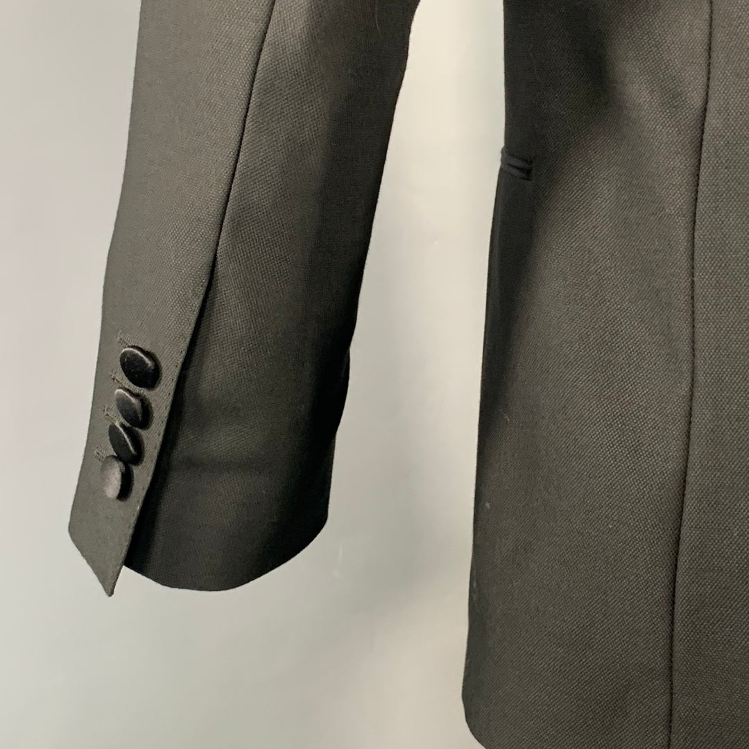 DOLCE & GABBANA Size 38 Regular Black Bee Applique Wool Blend Sport Coat