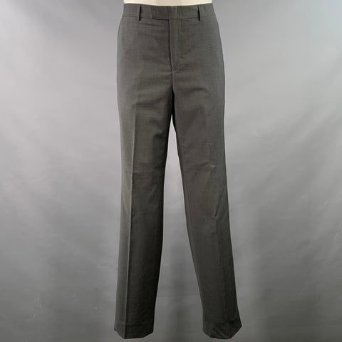 TOCCAMI Size 38 Grey Charcoal Wool Peak Lapel Suit