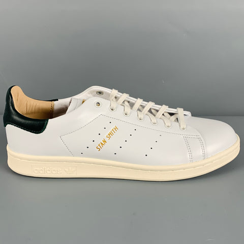 ADIDAS x STAN SMITH Size 9.5  White Perforated Leather Lace-Up Sneakers