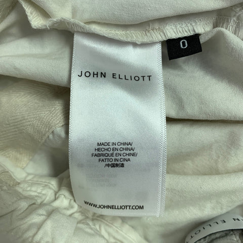 JOHN ELLIOTT Size XS White Beige Cotton Drawstring Shorts