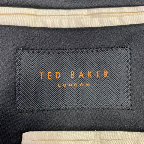 TED BAKER Size 42 Beige Black Wool Shawl Collar Sport Coat