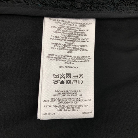 BLACK FLEECE Talla M Chaqueta corta de encaje de mezcla de algodón negro