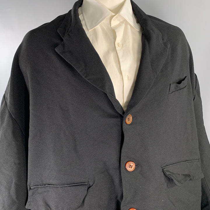 COMME des GARCONS Size L Black Polyester Oversized Jacket