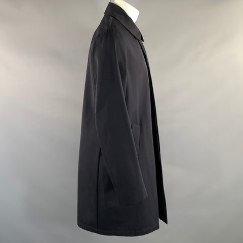 PAUL SMITH Size M Navy Wool &  Cotton Overcoat Coat