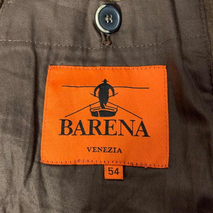 BARENA Size 44 Brown Wool Blend Shawl Collar Sport Coat
