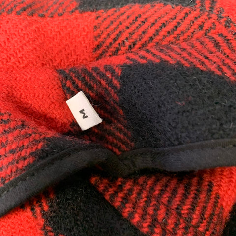 AMI by ALEXANDRE MATTIUSSI Size M Red Black Buffalo Plaid Wool Worker Jacket