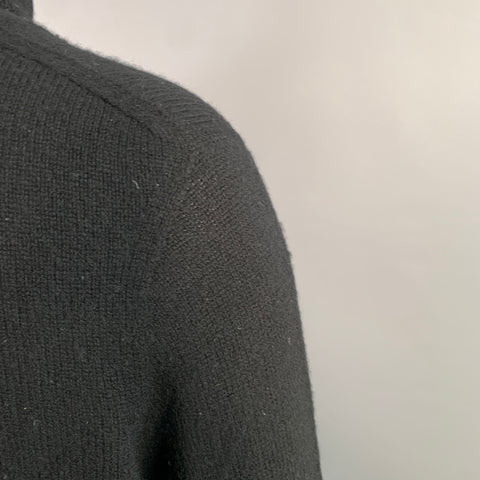 THE ROW Size L Black Wool Knit High Neck Sweater