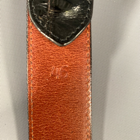 KLEINBERG SHERRILL Size 46 Black Croc Embossed Leather Belt