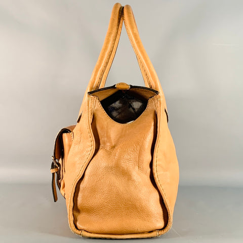 CHLOE Beige Leather Top Handles Zip Handbag