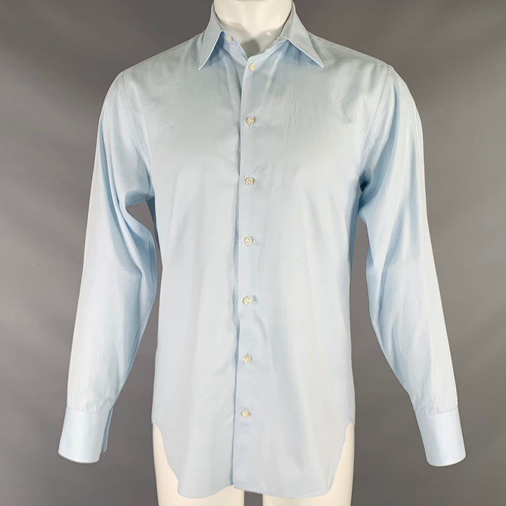 ARMANI COLLEZIONI Size S Light Blue Cotton Long Sleeve Shirt