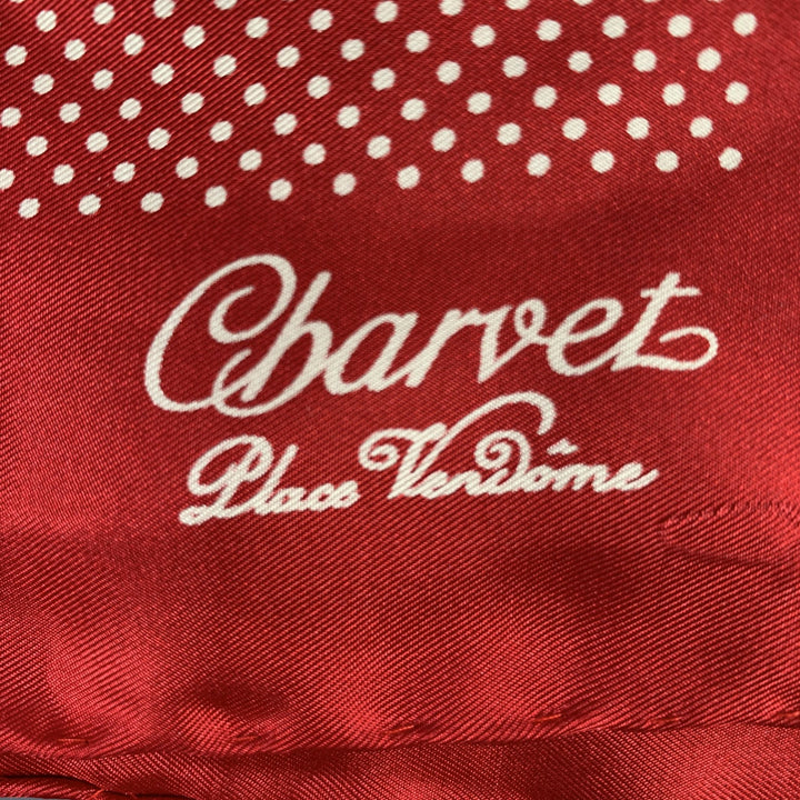 CHARVET Red Cream Polka Dot Pocket Square