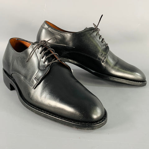 ALLEN EDMONDS Size 7 Sutter Black Leather Derby Lace-Up Shoes