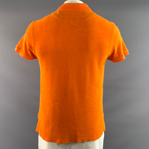 VILEBREQUIN Size L Orange Embroidery Cotton Polyamide Pointed Collar Polo