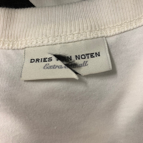 DRIES VAN NOTEN Size XS Black & White Cotton Stripe Sleeveless Casual Top