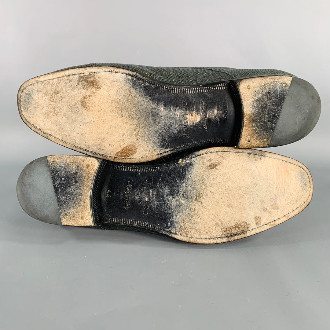 JIMMY CHOO Size 11 Grey Metallic Derby Lace-Up Shoes