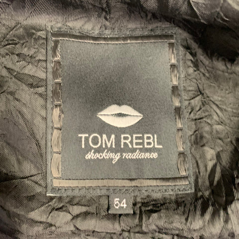 TOM REBL Size M Black Cotton Blend Motorcycle Jacket