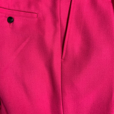 AMI by ALEXANDRE MATTIUSSI Size 36 Fuchsia Pink Black Wool Peak Lapel Suit