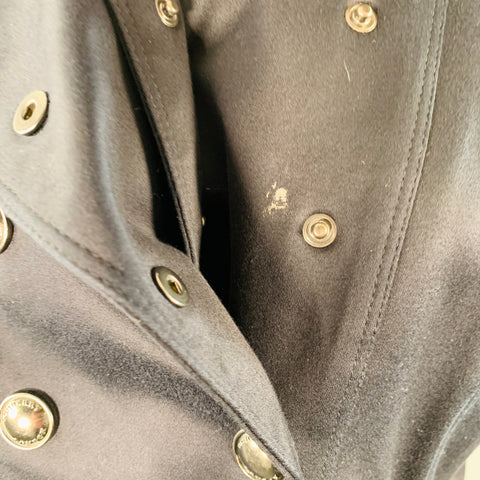 BURBERRY LONDON Size 8 Black Cotton Blend Double Breasted Cropped Jacket Blazer