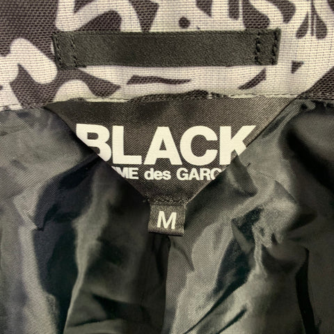 COMME des GARCONS 2019 Size M Black White Print Polyester Coat