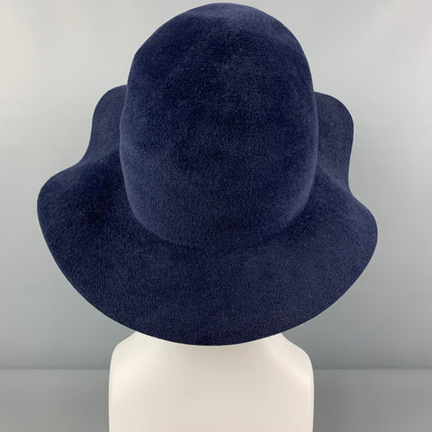 BURBERRY PRORSUM Spring 2015 Size L Navy Blue Rabbit Felt Hats