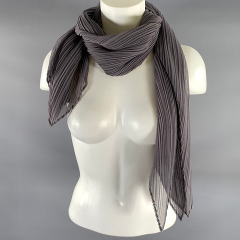 PLEATS PLEASE by ISSEY MIYAKE Grey Pleated Scarves & Shawls