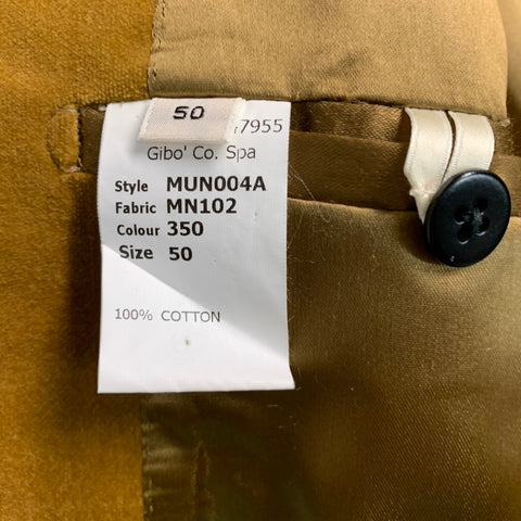 MARC JACOBS Size 40 Yellow Velvet Cotton Notch Lapel Sport Coat