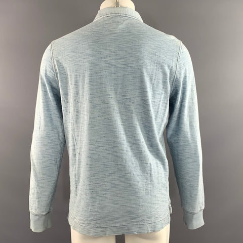TODD SNYDER Size M Blue Light Blue Heather Cotton Henley Pullover
