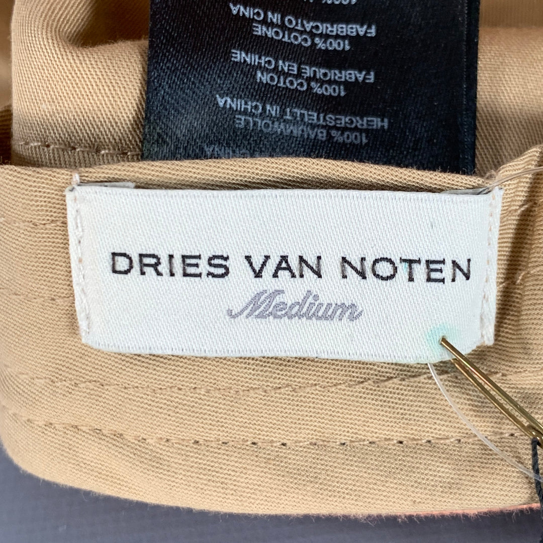 DRIES VAN NOTEN Size M Orange Taupe Cotton Twill Baseball Cap Hat