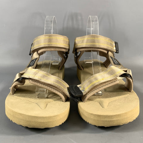 JOHN ELLIOTT Size 9 Green Beige Hook & Loop Sandals