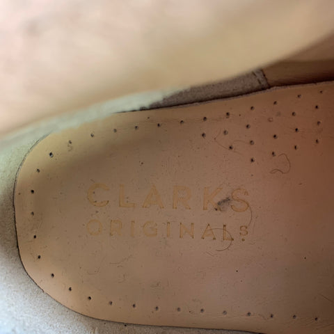 CLARKS Taille 10.5 Bottines Mocassins Velours Fleuri Bleu Marine Beige