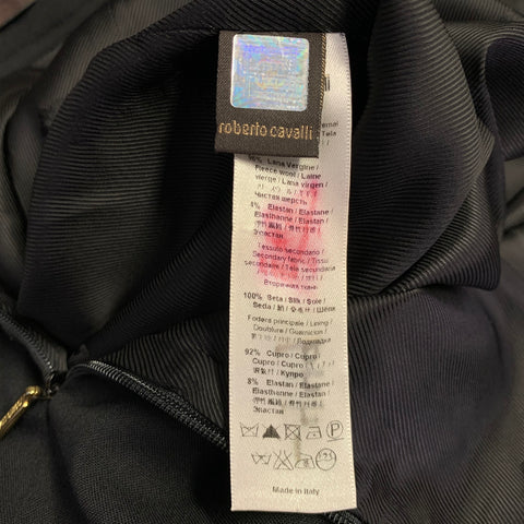 ROBERTO CAVALLI Size S Black Wool Blend Pencil Skirt