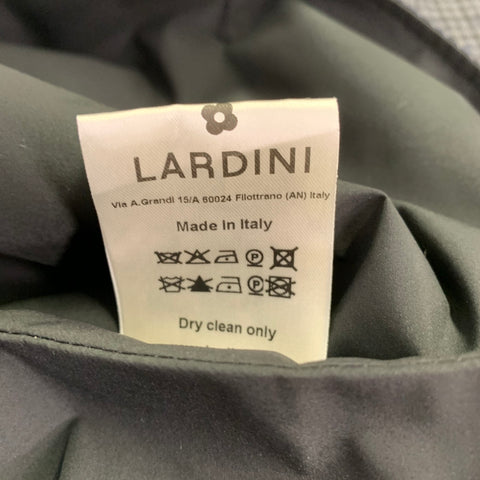 LARDINI Size 38 Axel Grey Navy Black Checkered Wool Reversible Coat