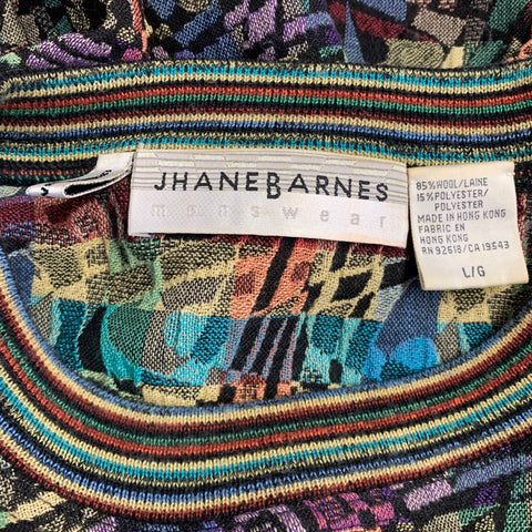 JHANE BARNES Size L Multi Color Abstract Wool Polyester Crew Neck Pullover
