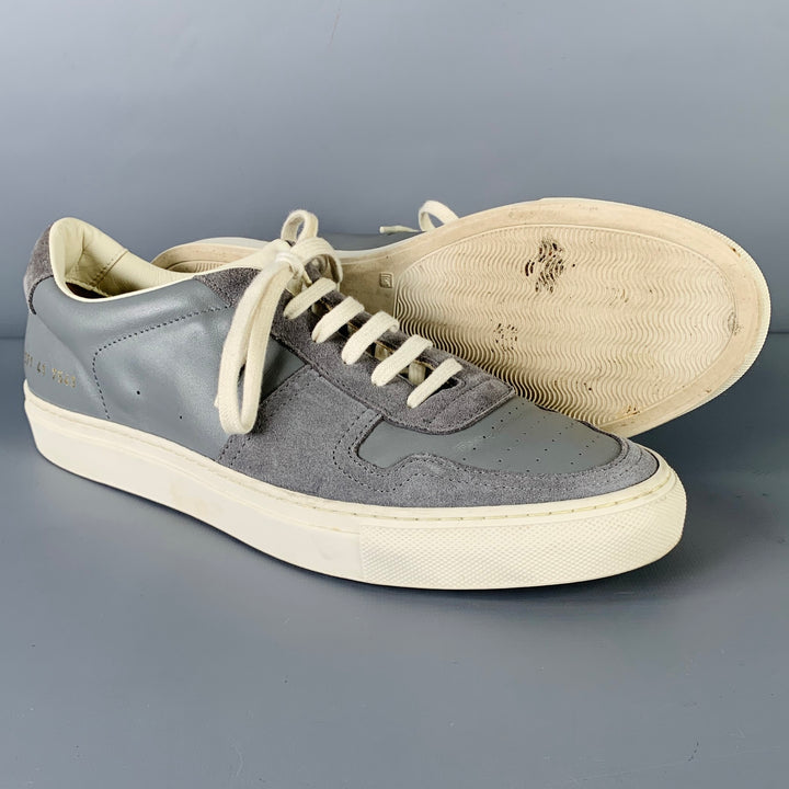 COMMON PROJECTS Size 8 Grey White Leather Suede Low Rise Sneakers