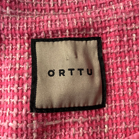 ORTTU Size XS Pink Gold Tweed Polyester Rayon Sport Coat