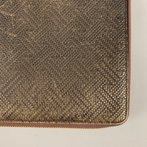 BLOOMINGDALE'S Brown Textured Leather Portfolio Handbag & Leather Goods