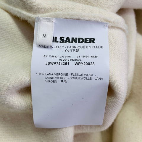 JIL SANDER Size M Cream Wool Asymmetrical Vest