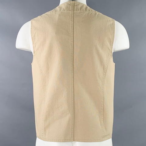VETRA Taille 36 Coton Beige Gilet Deux Poches
