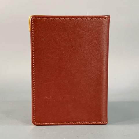 CARTIER Burgundy Gold Leather Bifold Card Case