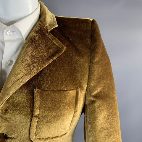 VETEMENTS F/W2017 Chest Size M Gold Velvet Polyester Cotton Notch Lapel Sport Coat