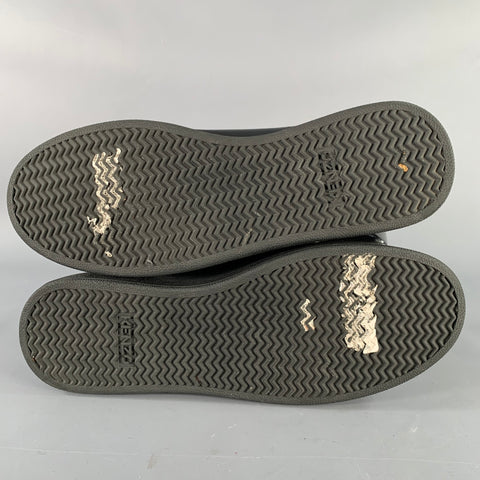 KENZO Size 10 Black Leather Rubber Sole Low Top Sneakers
