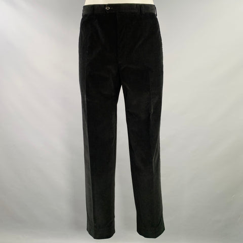 PRADA Size 42 Long Corduroy Cotton Blend Single Breasted Notch Lapel Suit